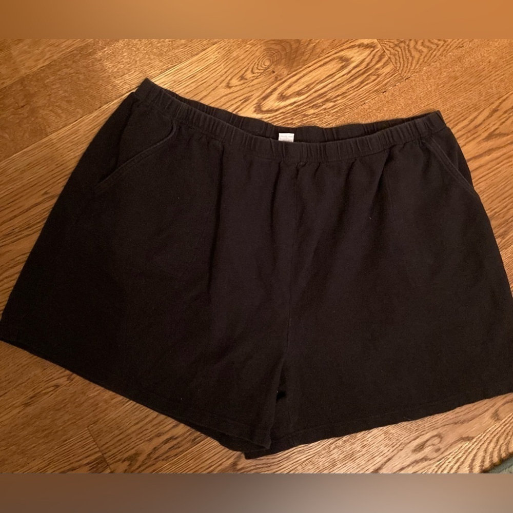 Cherokee Knit Black Women’s Plus Shorts Cotton So Soft. Pockets Size-26/28 3X